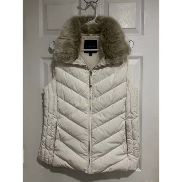 Talbots Jackets & Blazers - NWOT Talbots Women’s White Down Feather Vest Coat Size Large